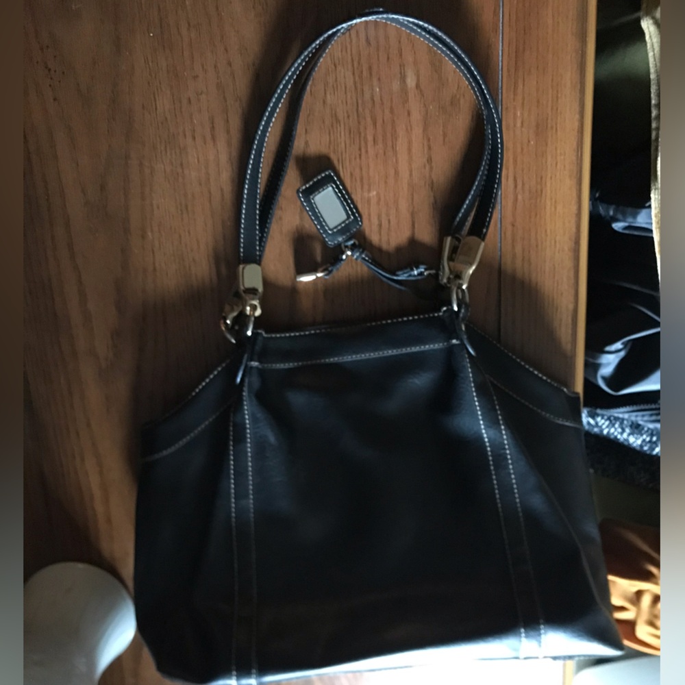 Vintage Liz Claiborne Elegant Black Shoulder Bag MINT Tote / Full Purse